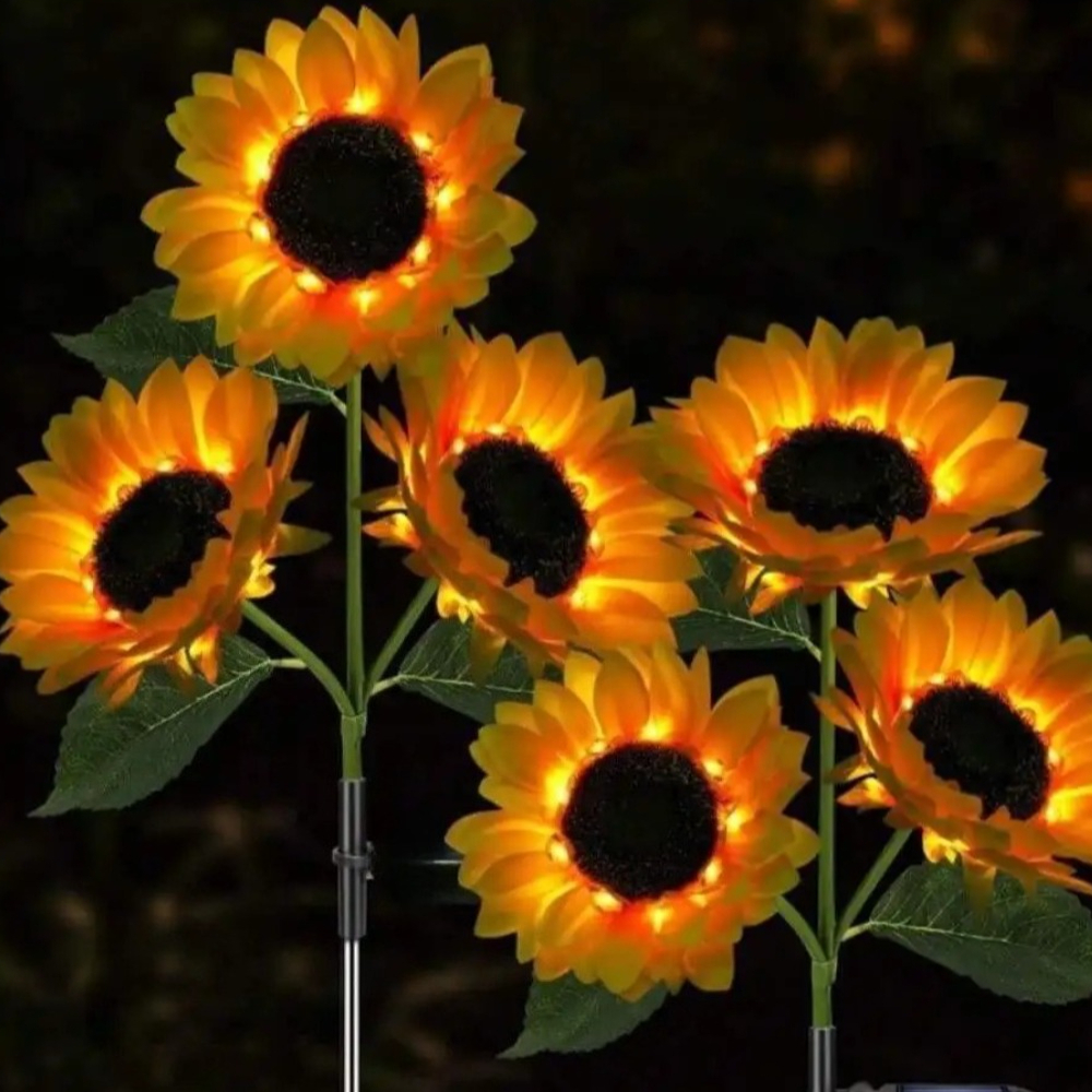 Solar Sun flower Lights Garden Stake, Outdoor LED Landscape Lights, Waterproof Decorative Patio Lights for Garden