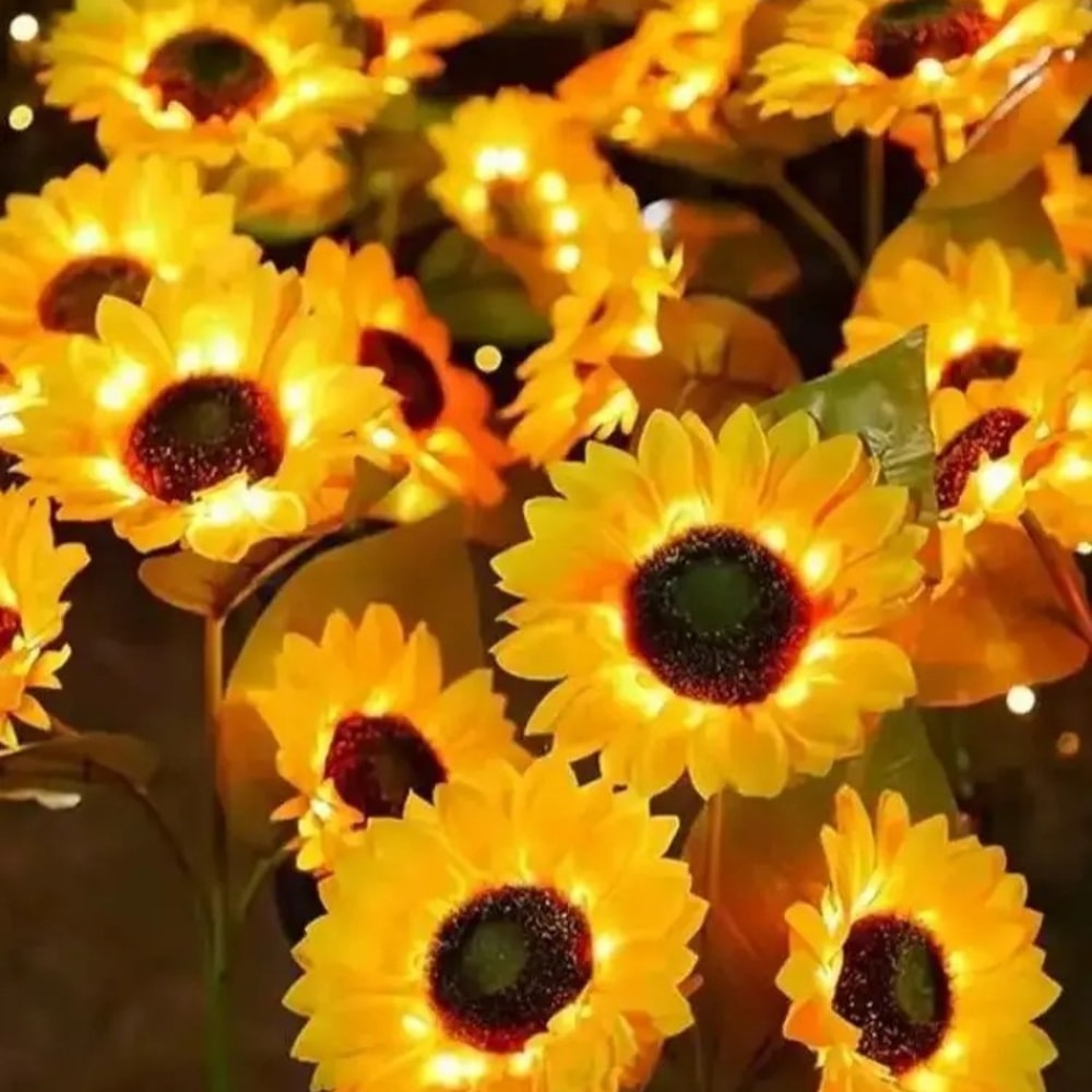 Solar Sun flower Lights Garden Stake, Outdoor LED Landscape Lights, Waterproof Decorative Patio Lights for Garden