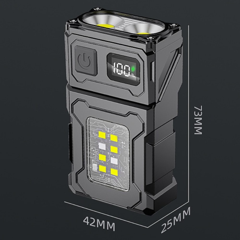 Portable Super Bright LED Flashlight Rechargeable With Clip Magnetic Hanging Side Emergency Light F 0