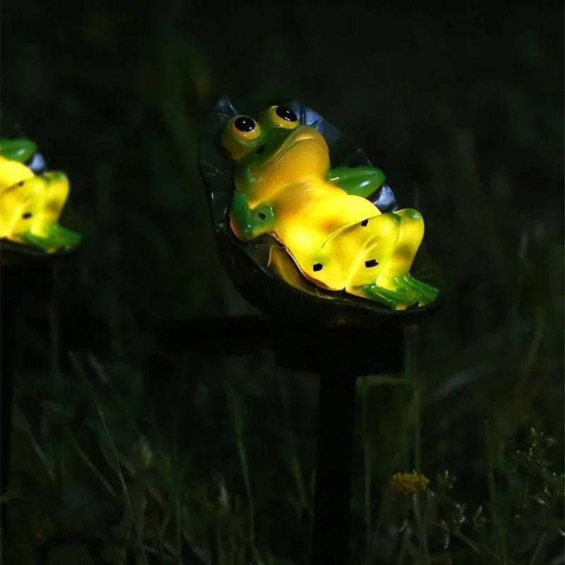 Garden Light Solar Powered Frog Resin Lamp Waterproof Outdoor Pathway Decor Garden Lawn Landscape P 0