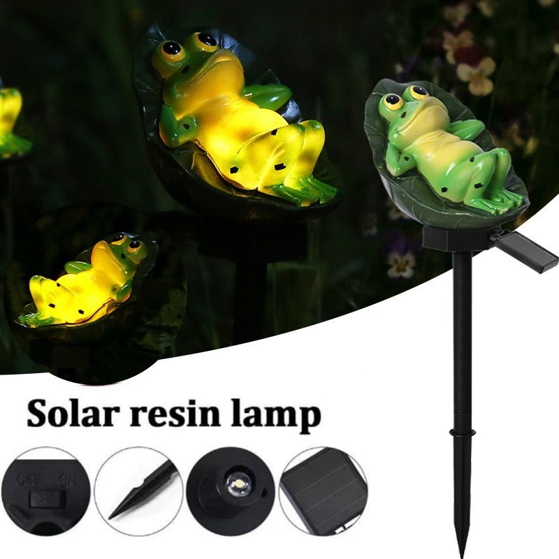 Garden Light Solar Powered Frog Resin Lamp Waterproof Outdoor Pathway Decor Garden Lawn Landscape P 1