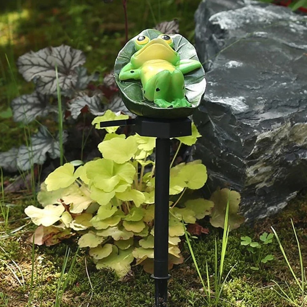 Garden Light Solar Powered Frog Resin Lamp Waterproof Outdoor Pathway Decor Garden Lawn Landscape P 2