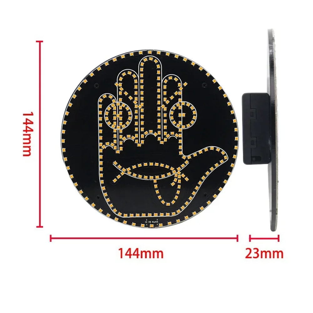 Creative Fun Car Gesture Finger Lights Lamp Anti Rear End Collision Car Warning Lights Interactive 4