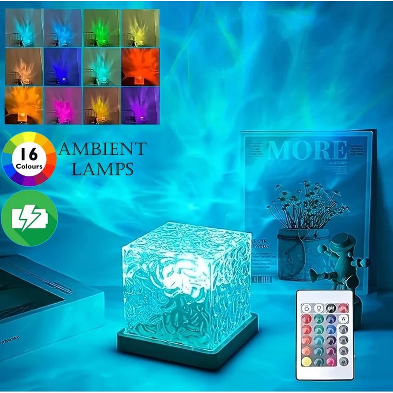 RGB Water Ripple Ambient Light Rotating Bedside Night Light Bedroom Light And Shadow Atmosphere 1