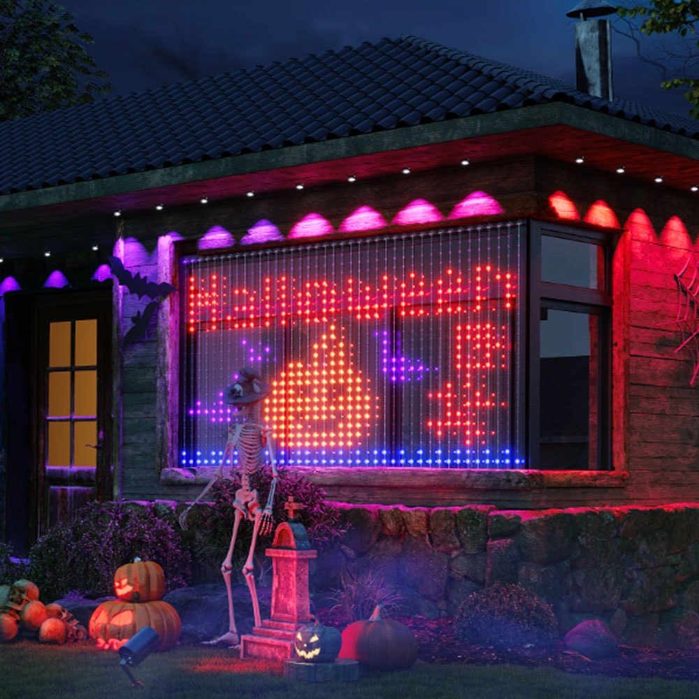 Christmas Fairy Light Curtain Waterproof String Lights With APP Control Outdoor Holiday Party Decor 4