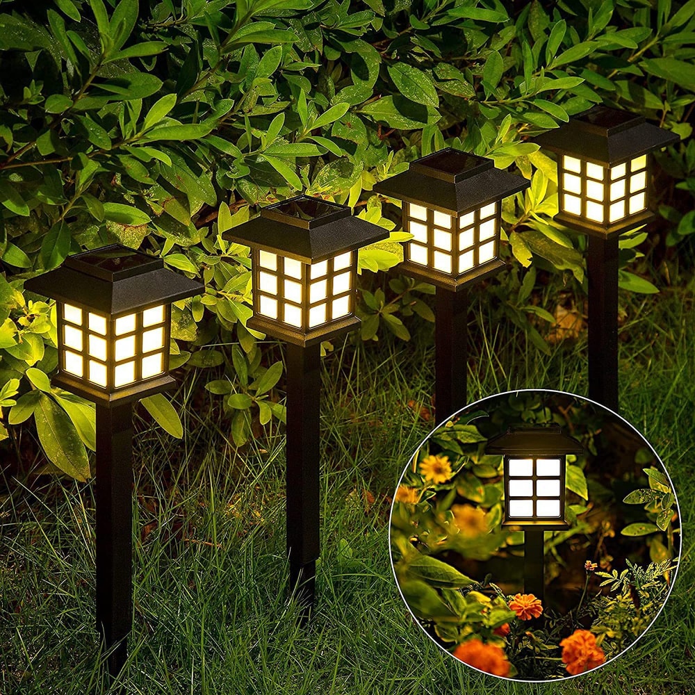 Solar Powered Outdoor Waterproof Walkway Landscape Light Small House Shaped Path Yard Patio Lawn Ni 0