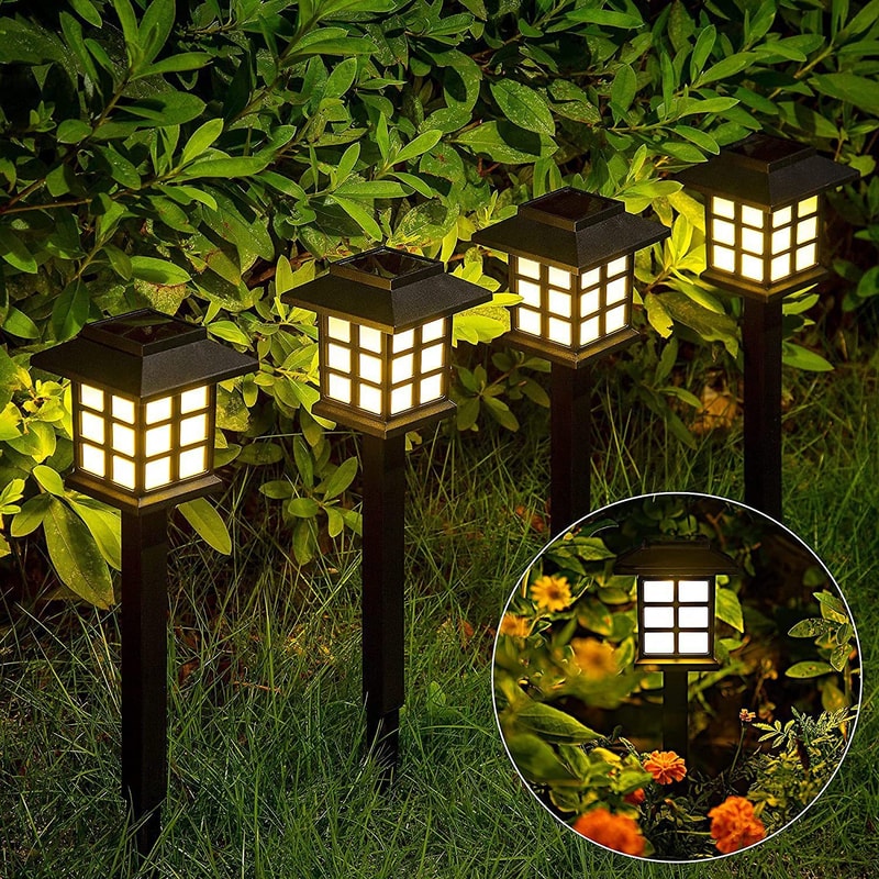 Solar Powered Outdoor Waterproof Walkway Landscape Light Small House Shaped Path Yard Patio Lawn Ni 0