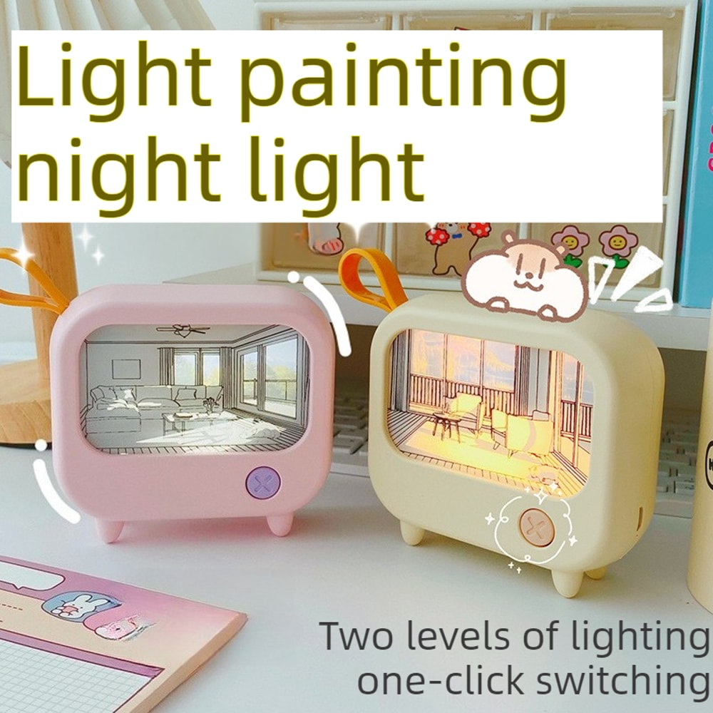 USB Rechargeable Creative Painting Atmosphere Lighting Mini Night Light Ornament For Bedside Bedroo 1