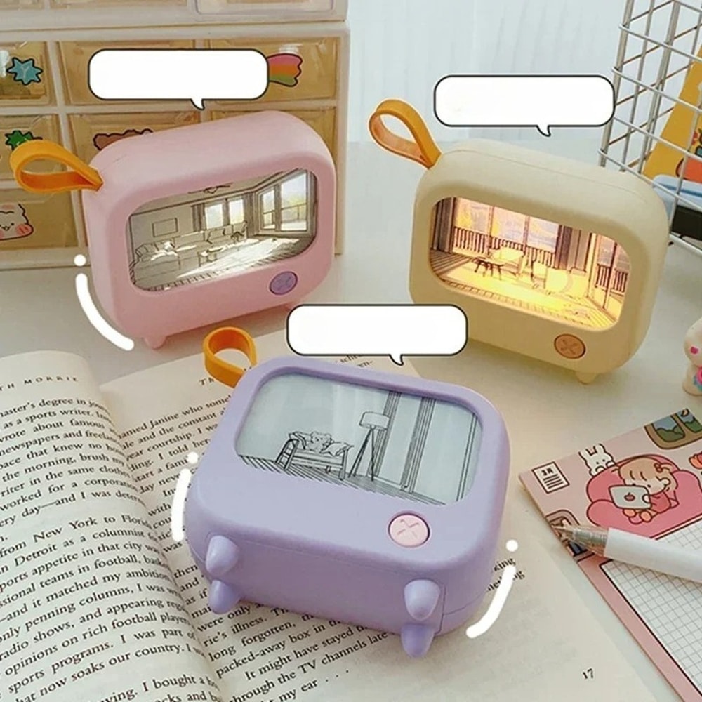 USB Rechargeable Creative Painting Atmosphere Lighting Mini Night Light Ornament For Bedside Bedroo 2