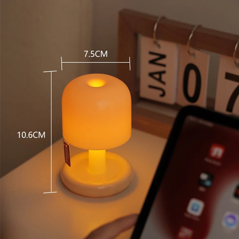 Mini Desktop Sunset Night Lamp Creative USB Rechargeable Mushroom Style LED Light Ideal For Coffee 5