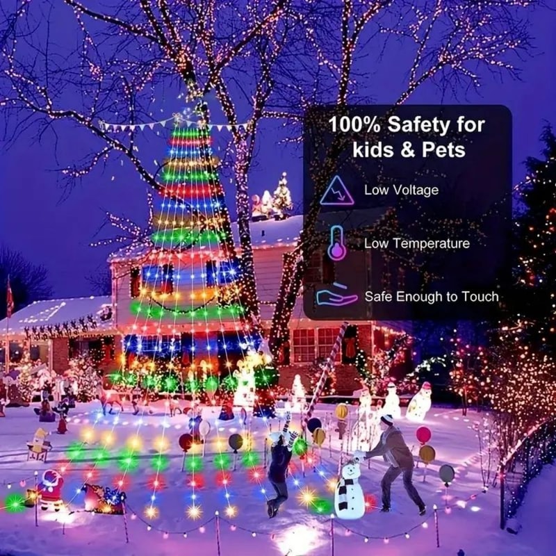 USB Powered Waterfall Tree String Lights Indoor Outdoor Halloween Christmas Decor Festival Party 2