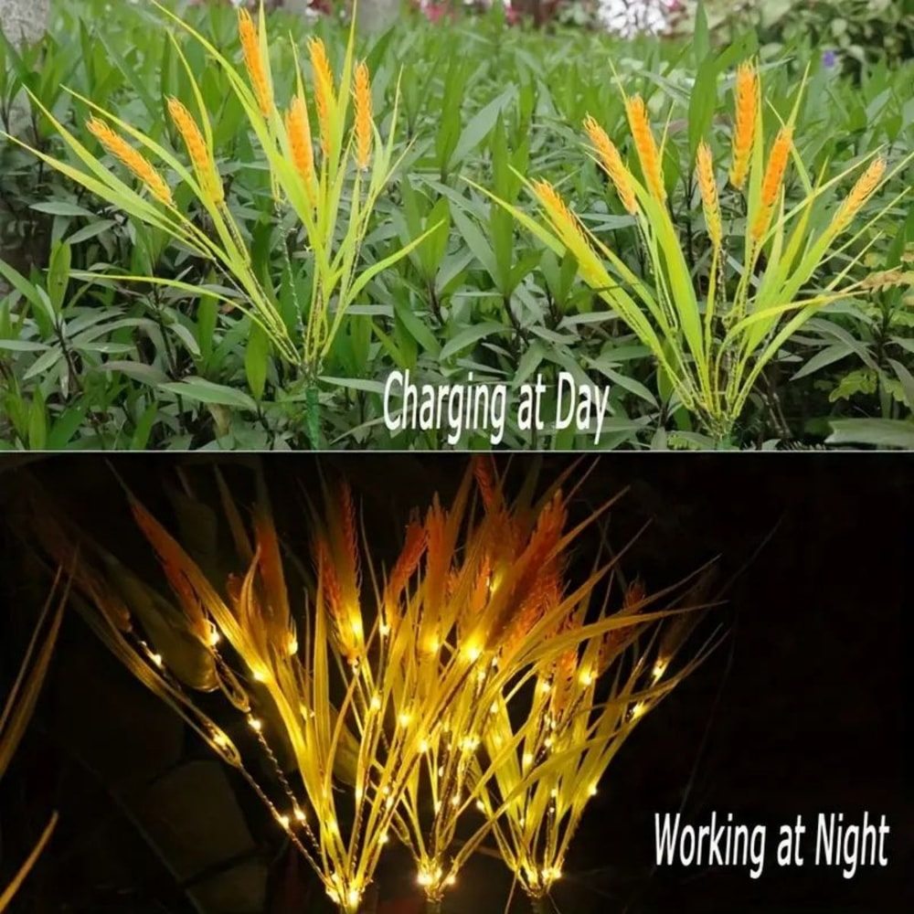 Solar Powered Autumn Harvest Wheat Light Waterproof Outdoor Garden Lighting Perfect For Path Patio 2