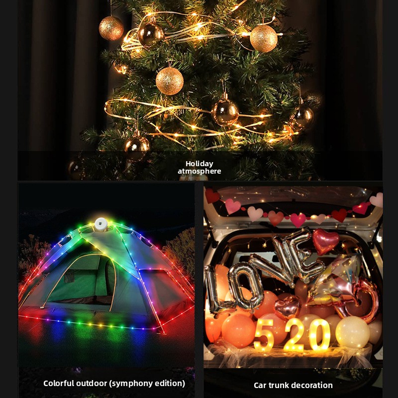 Rollable LED Garland Camping Light Colorful LED String Lights For Party Tent Festive Atmosphere Lig 4
