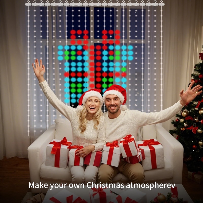 Smart Curtain Lights DIY Color Changing Fairy String Lights Music Sync For Indoor Outdoor Courtyard