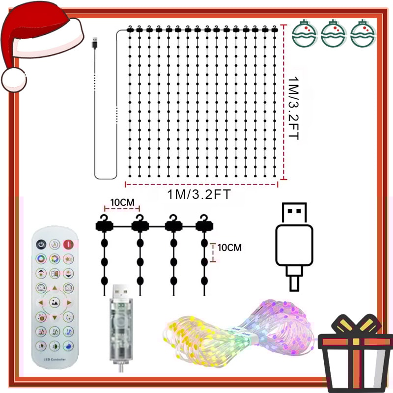 Smart Curtain Lights DIY Color Changing Fairy String Lights Music Sync For Indoor Outdoor Courtyard