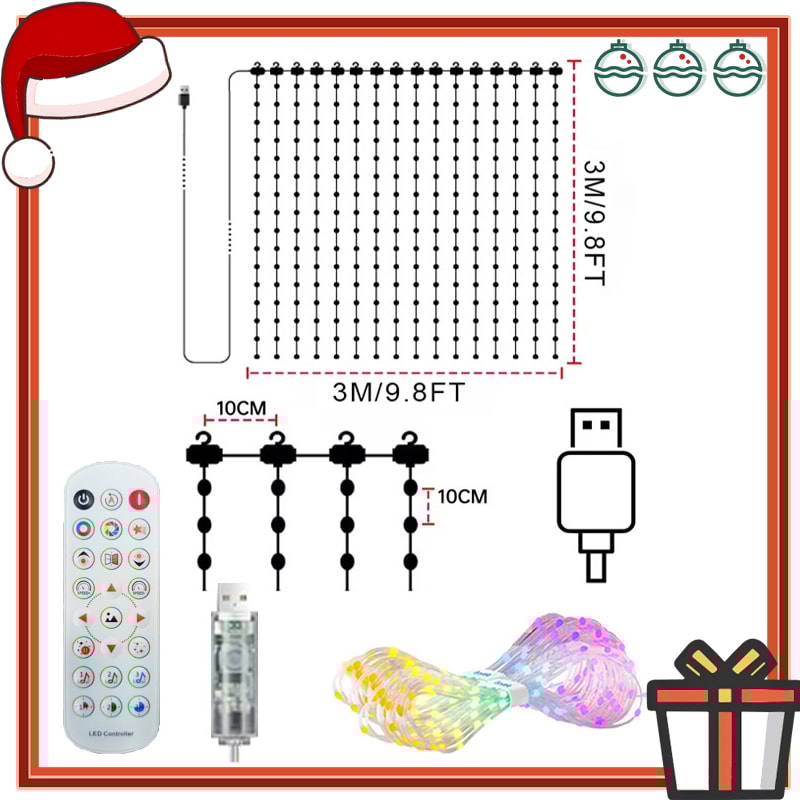 Smart Curtain Lights DIY Color Changing Fairy String Lights Music Sync For Indoor Outdoor Courtyard