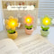 Battery Powered Mini LED Floral Potted Night Light Desktop Lamp For Bedroom Kids Room Children Gift 1