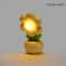 Battery Powered Mini LED Floral Potted Night Light Desktop Lamp For Bedroom Kids Room Children Gift 5