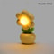 Battery Powered Mini LED Floral Potted Night Light Desktop Lamp For Bedroom Kids Room Children Gift 5