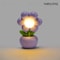 Battery Powered Mini LED Floral Potted Night Light Desktop Lamp For Bedroom Kids Room Children Gift 7