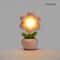 Battery Powered Mini LED Floral Potted Night Light Desktop Lamp For Bedroom Kids Room Children Gift 8