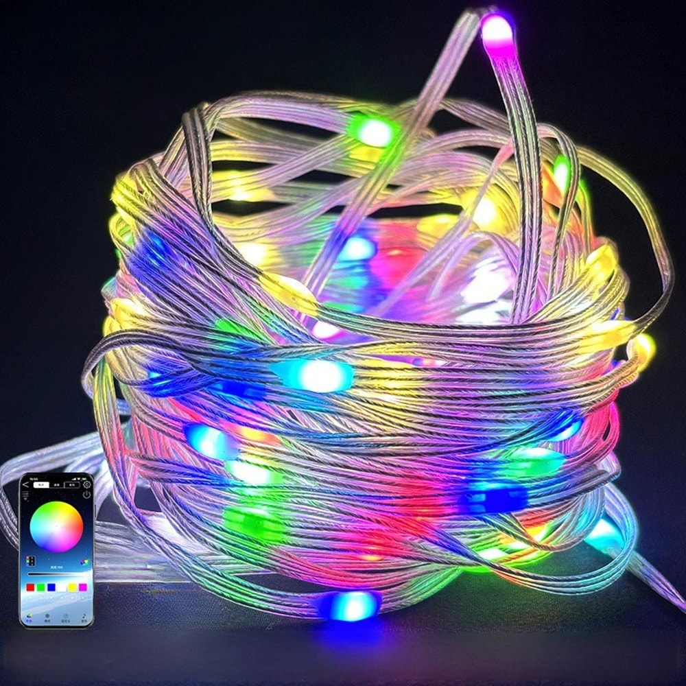 Smart String Light With APP And Remote Control Multicolor Fairy Light USB Powered Waterproof For Ch 5