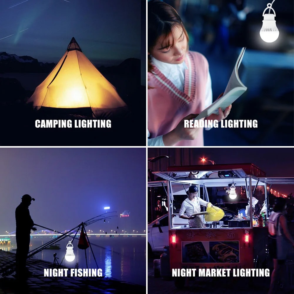 USB Plug Bulb Lamp Portable Emergency Lamp For Camping Lantern Lamp For Reading Outdoor Tent Indoor 3