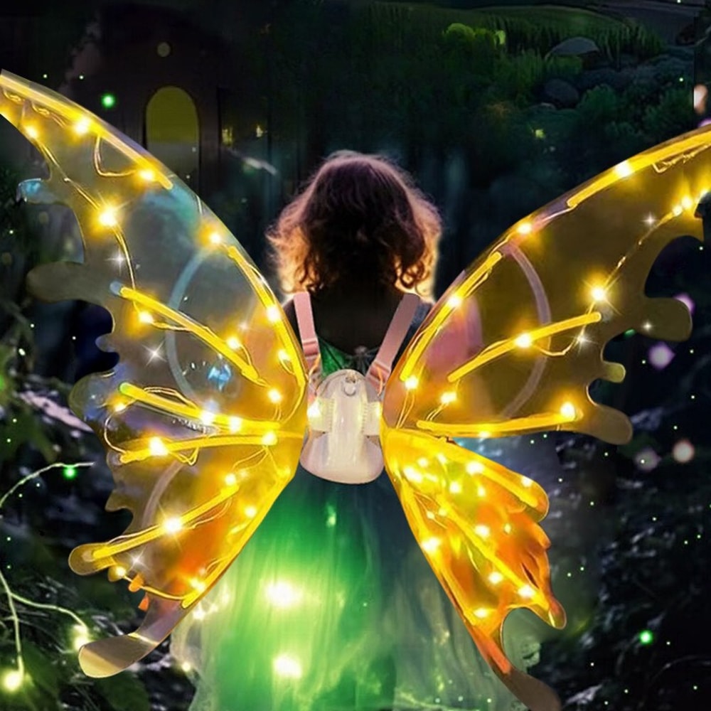 Battery Powered Dreamy Fairy Wings Costume Accessory Angel Wings Girl Performance Props For Kids El 0