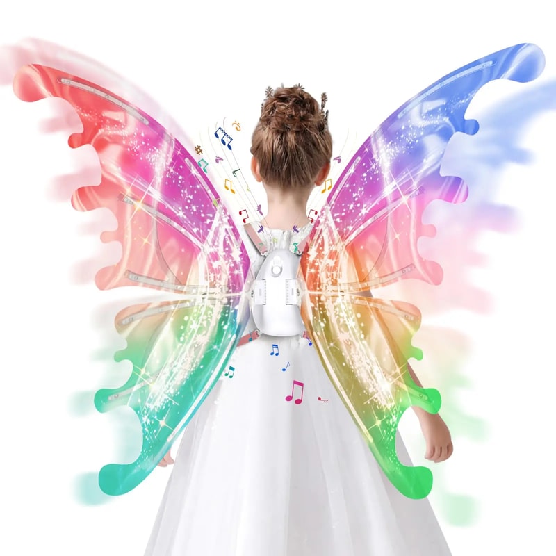 Battery Powered Dreamy Fairy Wings Costume Accessory Angel Wings Girl Performance Props For Kids El 2