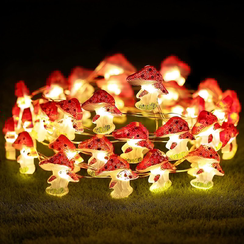 LED Mushroom Light Copper Wire Light String Micro Landscape Decorative Light For Easter Colorful Li 0