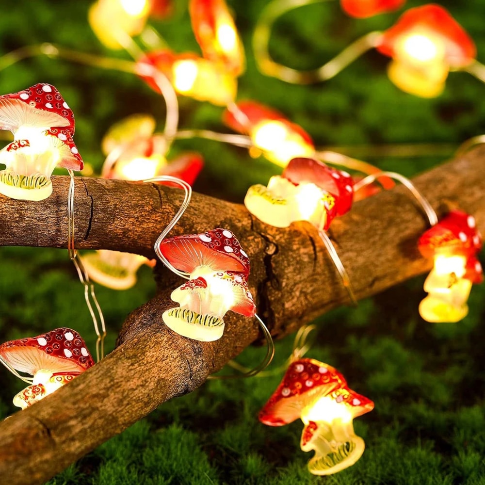 LED Mushroom Light Copper Wire Light String Micro Landscape Decorative Light For Easter Colorful Li 1