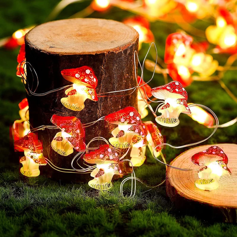 LED Mushroom Light Copper Wire Light String Micro Landscape Decorative Light For Easter Colorful Li 2