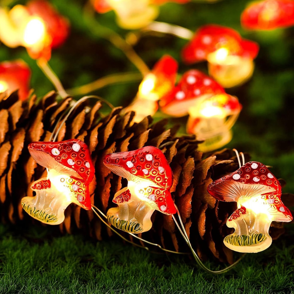 LED Mushroom Light Copper Wire Light String Micro Landscape Decorative Light For Easter Colorful Li 3