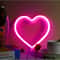 Pink USB Atmosphere LED Neon Light Sign Heart Shape Wall Mounted Night Light For Valentines Day Bed 1