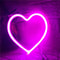 Pink USB Atmosphere LED Neon Light Sign Heart Shape Wall Mounted Night Light For Valentines Day Bed 2