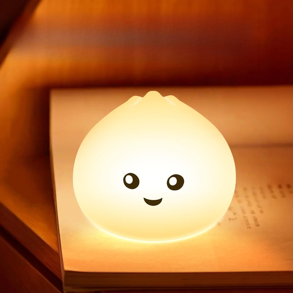Creative Baozishaped Baby Night Light Battery Powered Silicone Soft Light Eye Protection For Bedroo 2