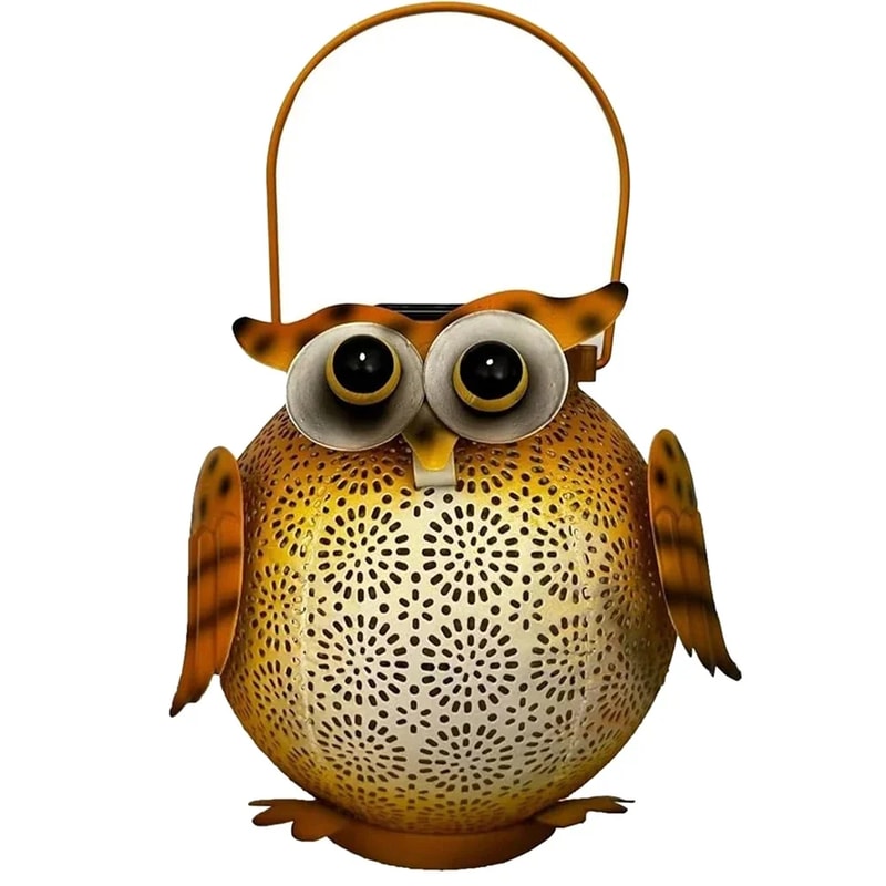 Owl Hanging Solar Lanterns, Waterproof Metal Decorative Solar Lights for Garden, Patio, Yard, Table, Pathway Outdoor