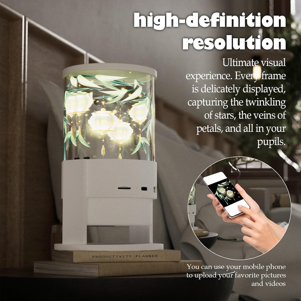 Holographic Advertising Cylindrical Machine Viewing Angle Bluetooth Connection App Control Naked Ey 3