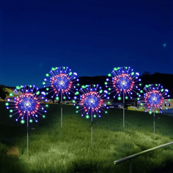outdoor diy lights , lighting modes, solar fireworks lights, courtyard garden patio lawn landscape lights