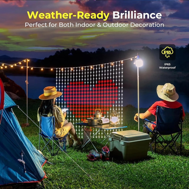 Smart LED Curtain Light APP Control RGB Dimmable DIY Pattern Music Ambient Lighting For Home Holida