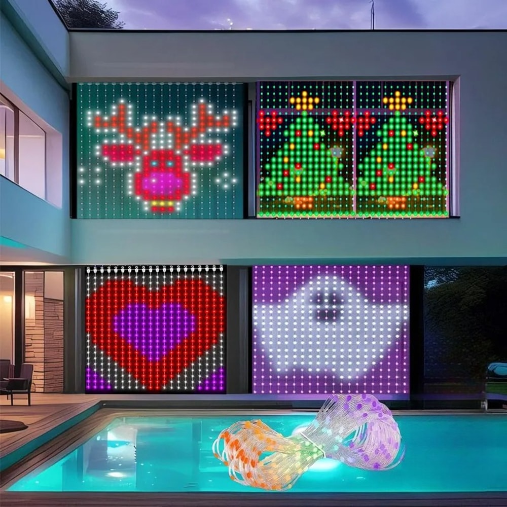 Smart LED Curtain Light APP Control RGB Dimmable DIY Pattern Music Ambient Lighting For Home Holida