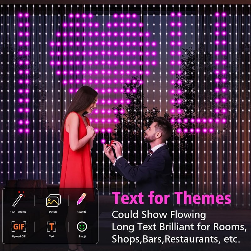 Smart LED Curtain Light APP Control RGB Dimmable DIY Pattern Music Ambient Lighting For Home Holida