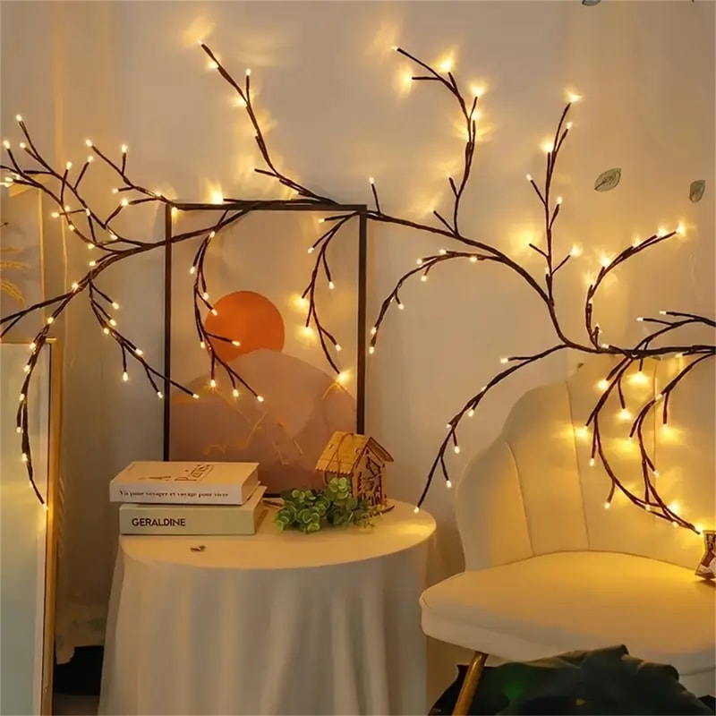 Bendable Willow Branch Lights Birch Tree Lamp Vine Tree Atmosphere Light For Christmas Thanksgiving 5