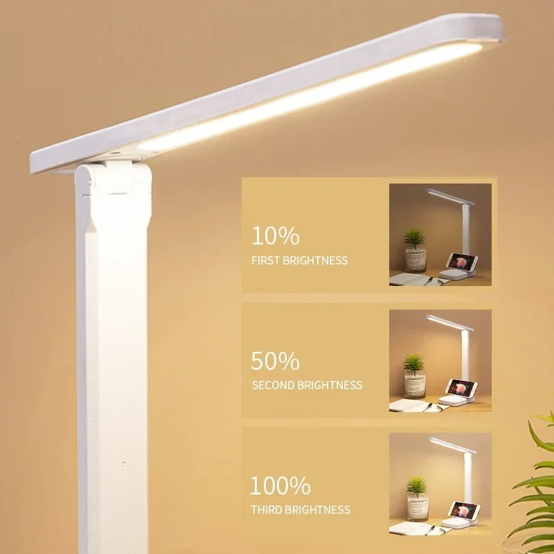 USB Rechargeable Fold Able Table Lamp Step Less Dimmable Touch Control LED Desk Lamp For Eye Protec 2