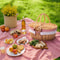 Wicker Picnic Basket with Lid, Handheld Woven Basket, Portable Storage Hamper for Fruits, Snacks, and Sweets for Outdoor