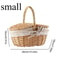 Wicker Picnic Basket with Lid, Handheld Woven Basket, Portable Storage Hamper for Fruits, Snacks, and Sweets for Outdoor