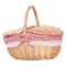 Wicker Picnic Basket with Lid, Handheld Woven Basket, Portable Storage Hamper for Fruits, Snacks, and Sweets for Outdoor