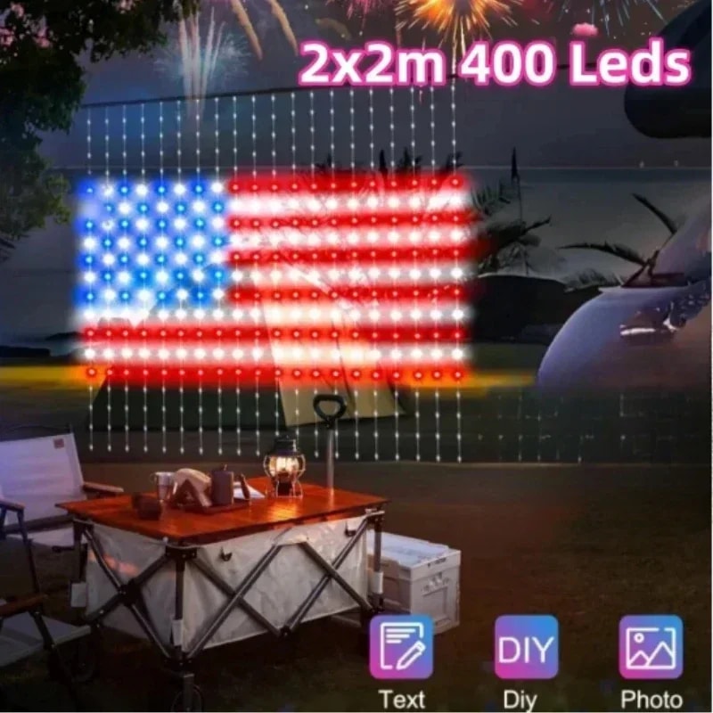 Smart Curtain Light USB DIY App Remote Control Music Sync Christmas Holiday Party Decor 2