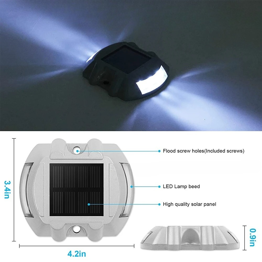 Horseshoe Shaped Cast Aluminum Road Stud LED Villa Garden Landscape Warning Light Night Road Reflec 1