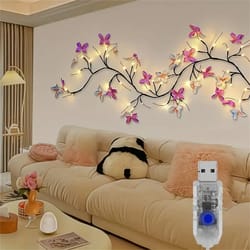 romantic butterfly string light, usb plug, indoor wall living room bedroom decor for valentines day